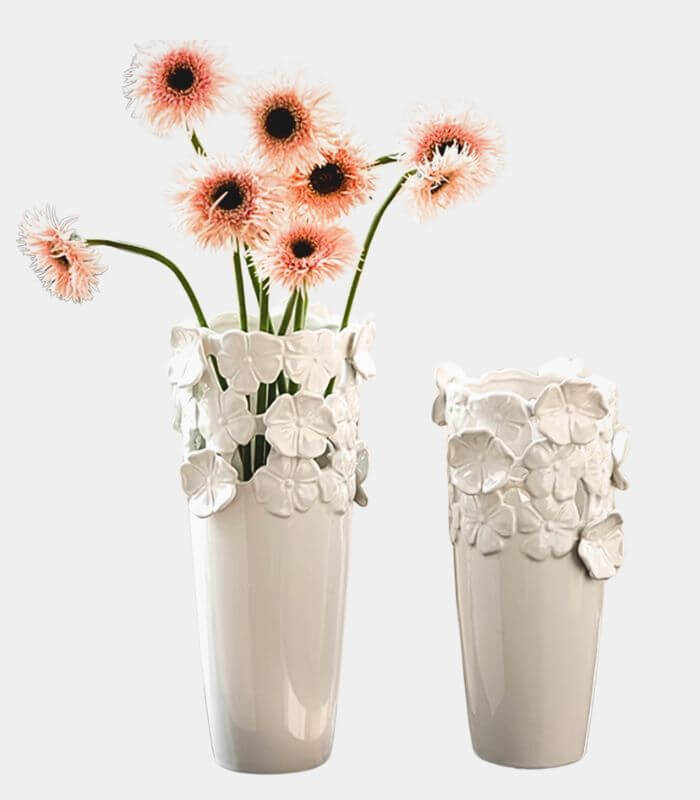 Floral Ceramic Vase | Butterfly Blossom Collection