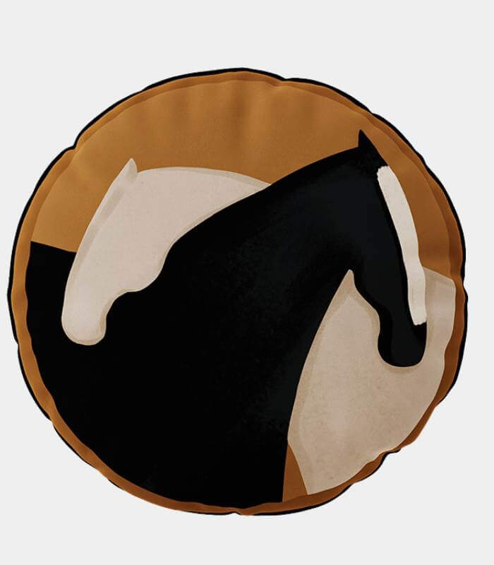 Modern Equestrian Velvet Cushion Cover - Abstract Horse Print Decorative Pillow 45 cm