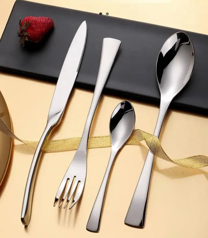 24 Pcs Cutlery Set New York Stainless Steel Flatware 18/8