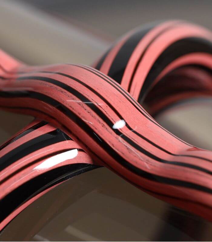 Artisan Hand Blown Glass Vases - Sculptural Elegance Red and Black