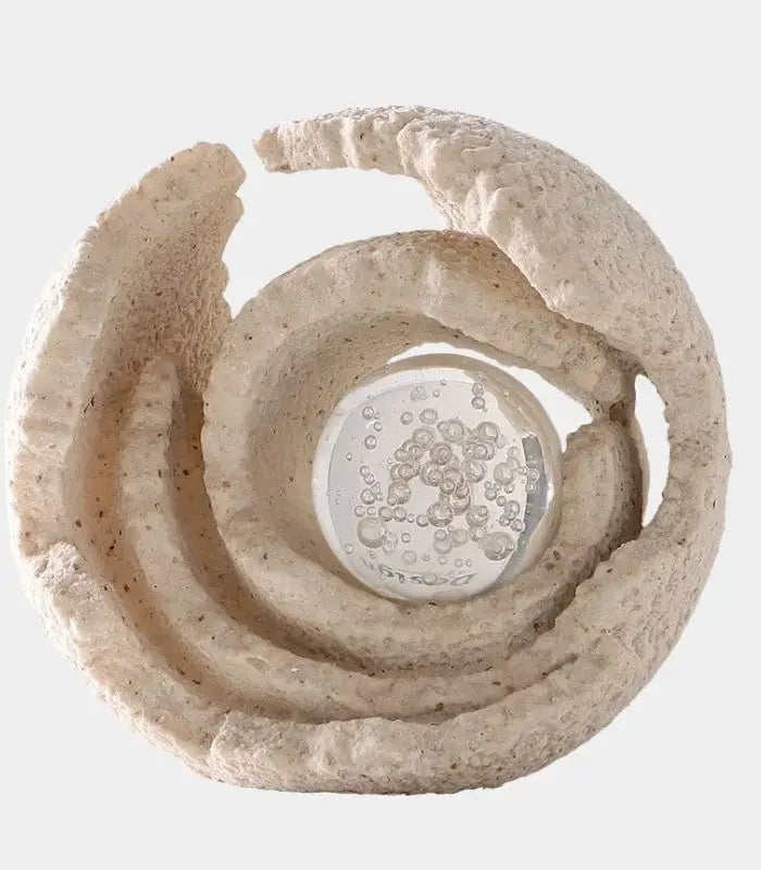 Nautilus Spiral Decorative Sculpture with Crystal Sphere 17.5cm / 6.9"