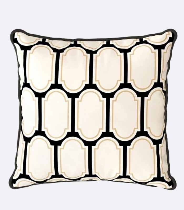 Romantic Cushion Cover Black & White Velvet