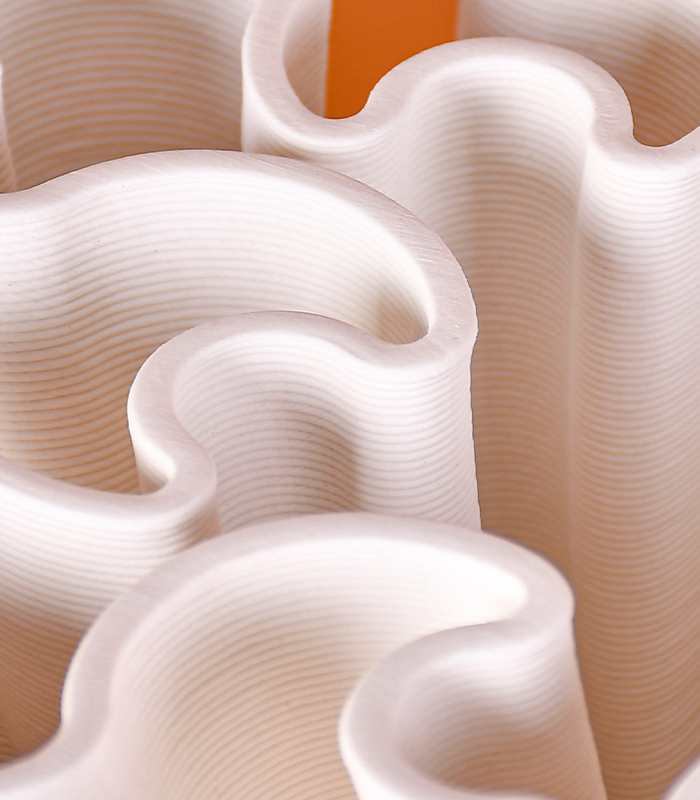 Table Top Vase Twist Centrepiece Ceramic White 22 cm 1.5 kg