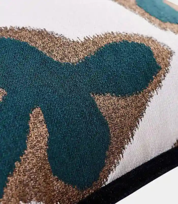 Aurora Decorative Cushion – Abstract Botanical Jacquard Design