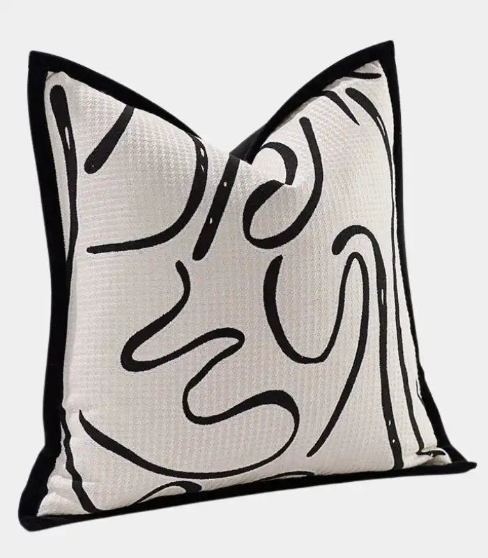 Kaia Abstract Line Cushion Cover – Contemporary Jacquard Design
