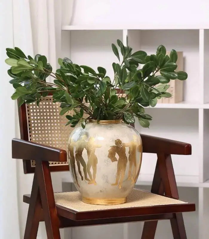 Matisse Golden Silhouettes Ceramic Vase - Elegant Art Deco Home Décor (29cm/11.4")