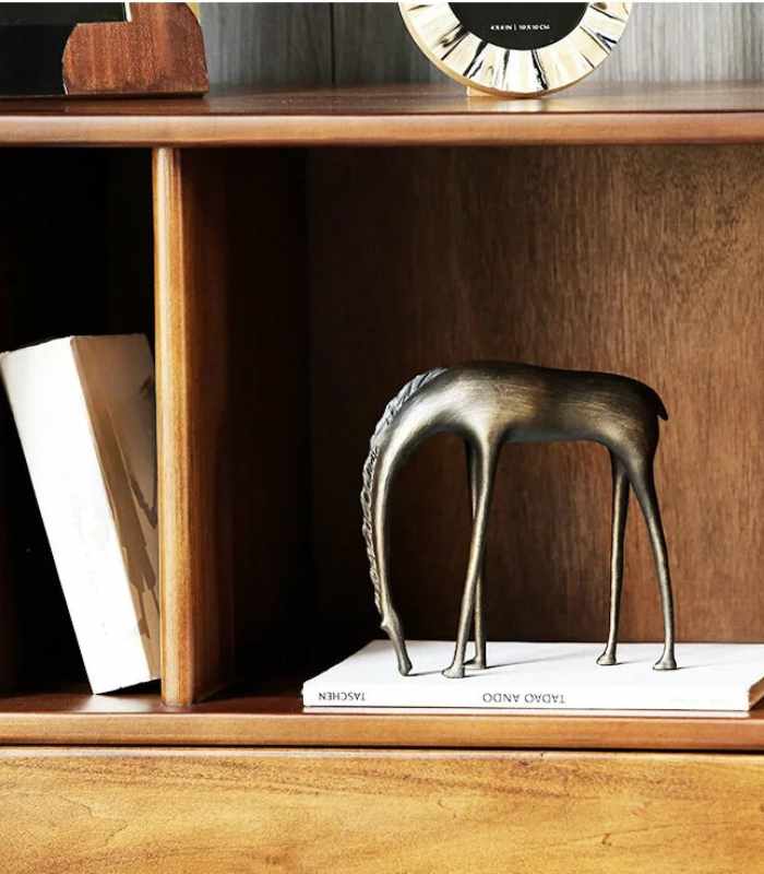 Tranquil Grazing Horse Sculpture Iron Decor