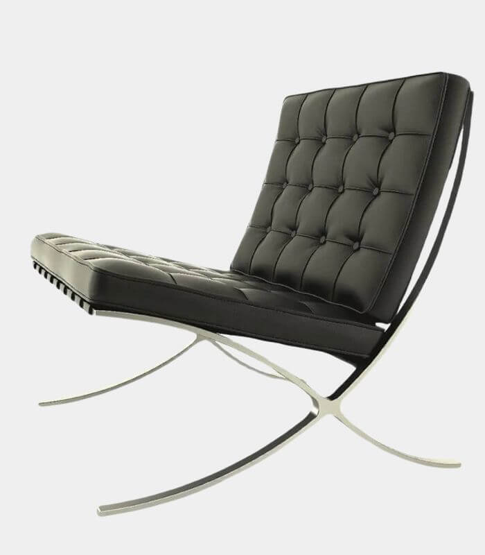 Catalonia Luxe Modernist Chair – Handcrafted Leather and Stainless Steel Seating