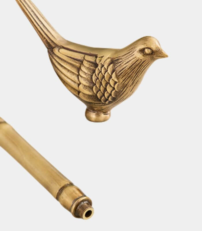 Brass Kitchen Paper Towel Holder with Decorative Bird Top
