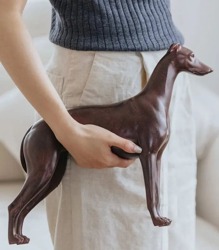 Veloce Greyhound Sculpture – Elegant Resin Figurative Art 39 cm