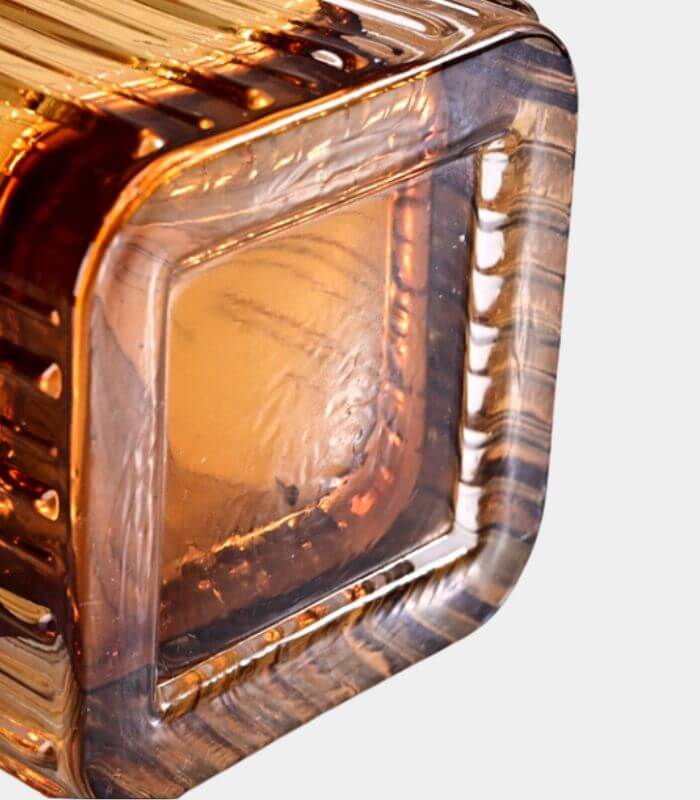 Aurelio Amber Glass Vase – Elegant Ribbed Design 30 cm