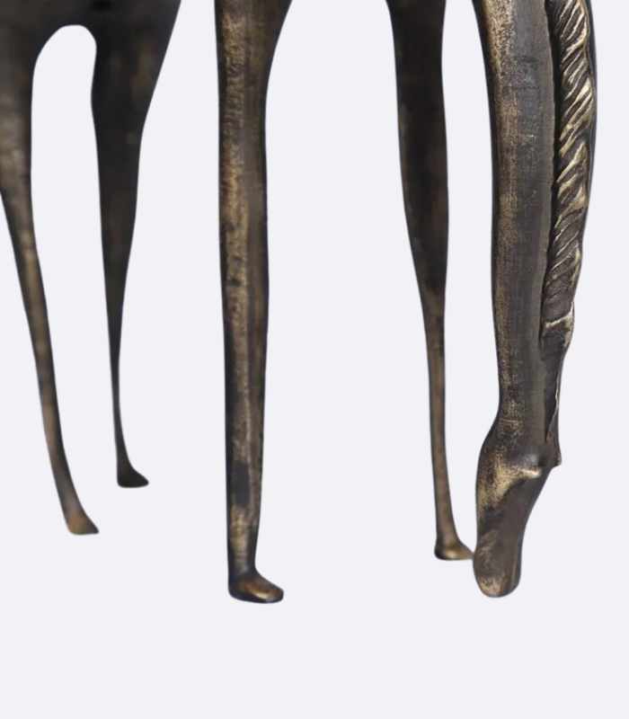 Tranquil Grazing Horse Sculpture Iron Decor