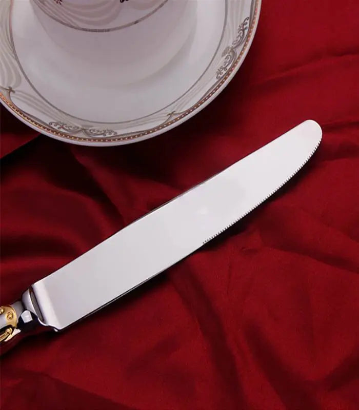 24-Pcs Set Stainless Steel Cutlery Set Rafaello Gold & Silver Flatware for 6 People