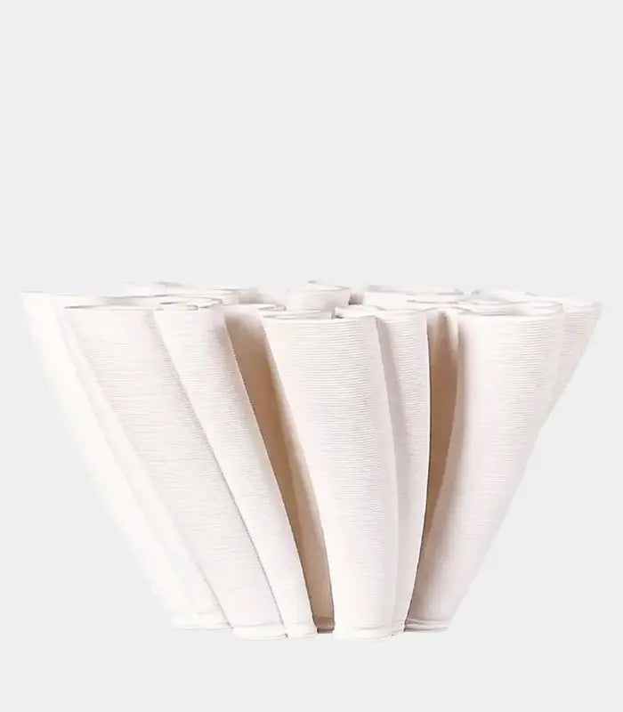 Tabletop Vase Twist Centrepiece Ceramic White 22 cm | 1.5 kg