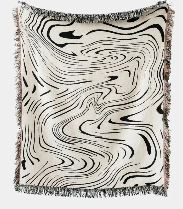 Marbled Tapestry Throw – Woven Abstract Design