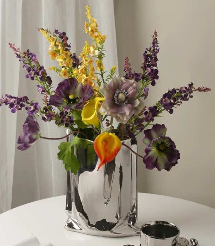 Ceramic Tabletop Vase Paper Bag Shape 23.5 cm