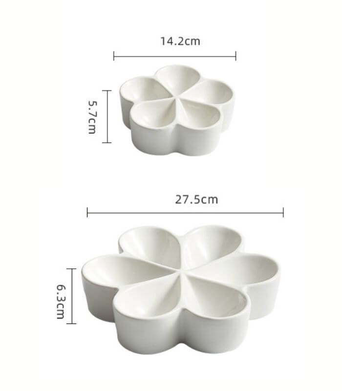 Ceramic Snack Plate: Sleek, Modern Snack Tray | Choose Small or Large White