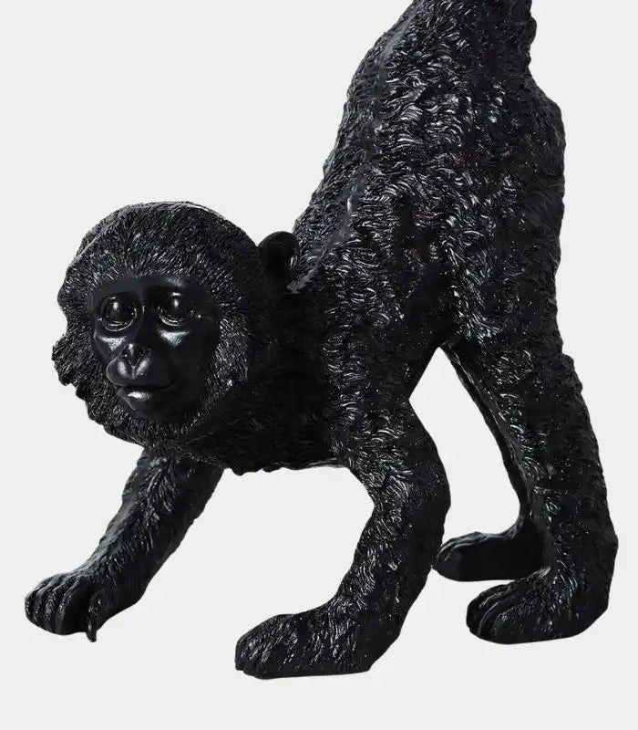 Black Resin Monkey Sculpture – Contemporary Decorative Figurine