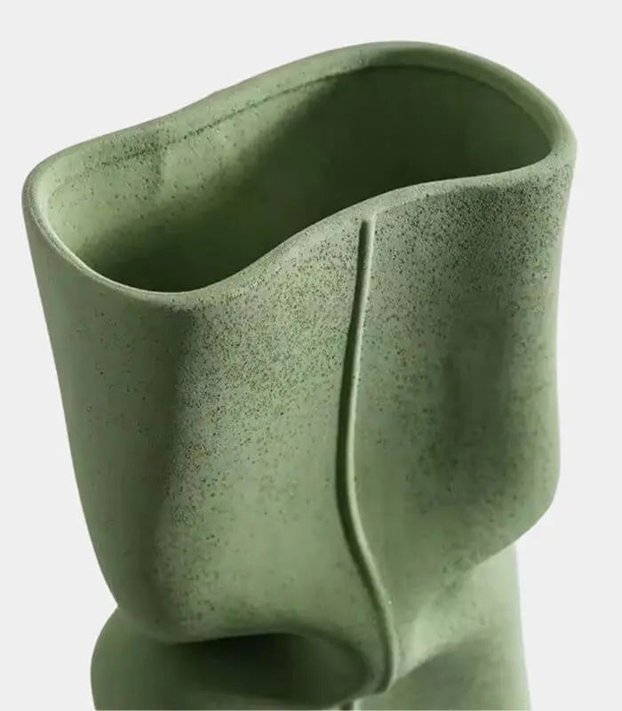Ceramic Vase Kona with Irregular Design Green