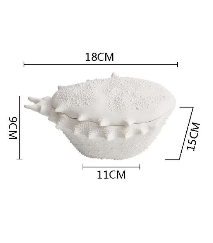 Ceramic Crab Bowl with Lid - White