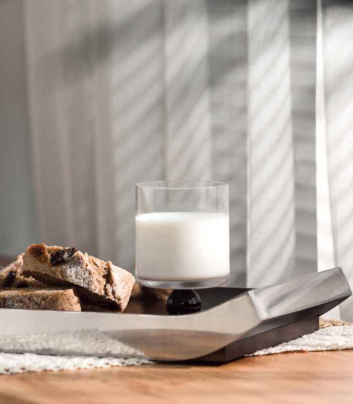 Modern Walnut Tray 304 Stainless Steel Rectangular