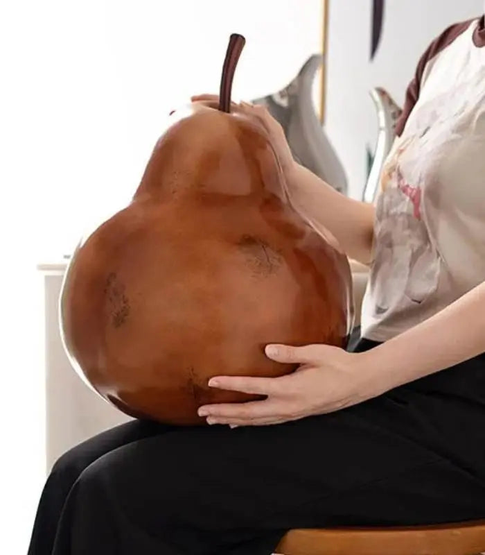 Brown Pear Decorative Sculpture Large