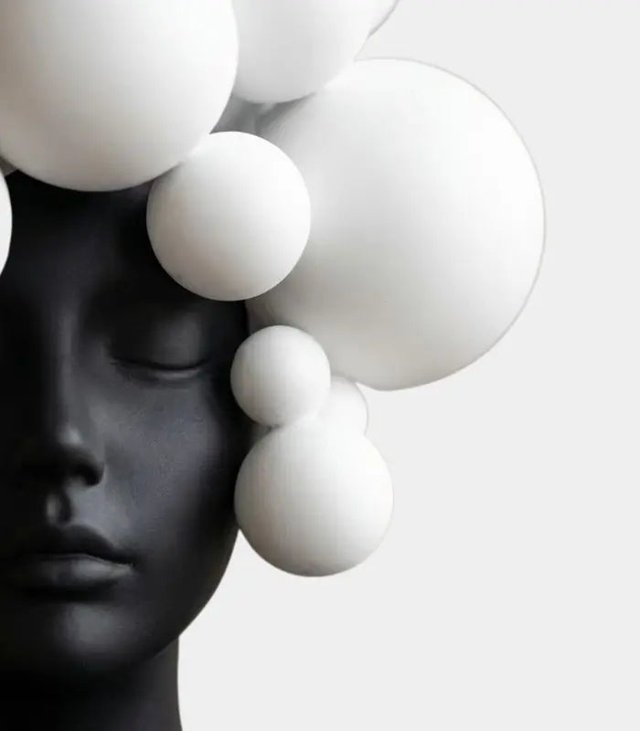 Nebula Resin Bust Sculpture – Abstract Sphere Hair Design Decorative Figurine 29 cm (11.42 in)