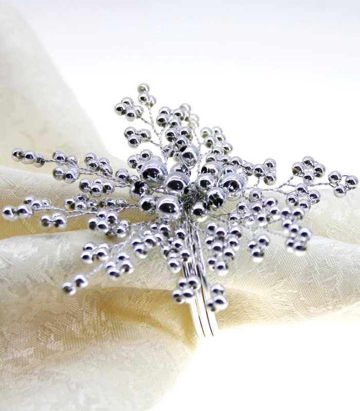 6 Pcs Set Pearl Napkin Rings Beaded 5.5 cm, Napkin Rings