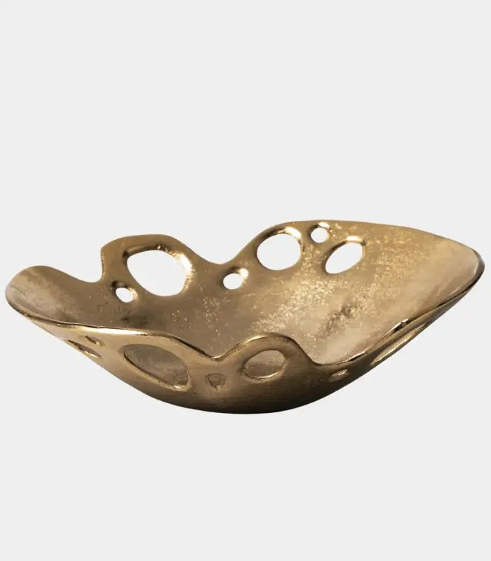 Aurelia Gold Resin Bowl – Organic Cutout Design Decorative Centrepiece 35 cm