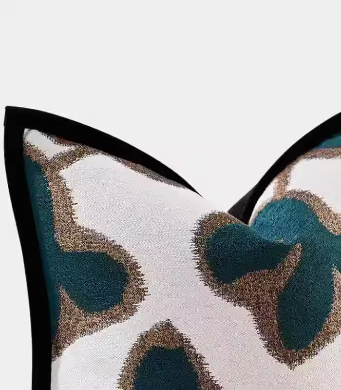 Aurora Decorative Cushion – Abstract Botanical Jacquard Design