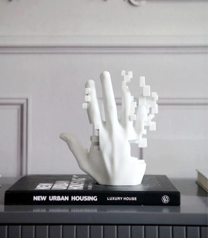 Sculpture Abstract  Hand Home Decoration Art Shelf Decor White