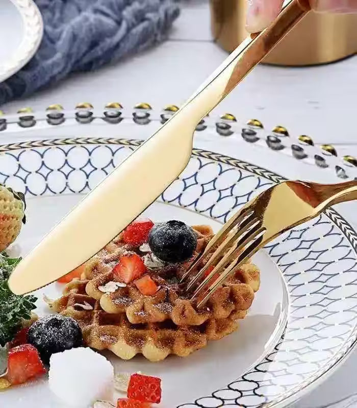 24 Pcs Cutlery Set Boston Contemporary 18/10 Stainless Steel Set for 6