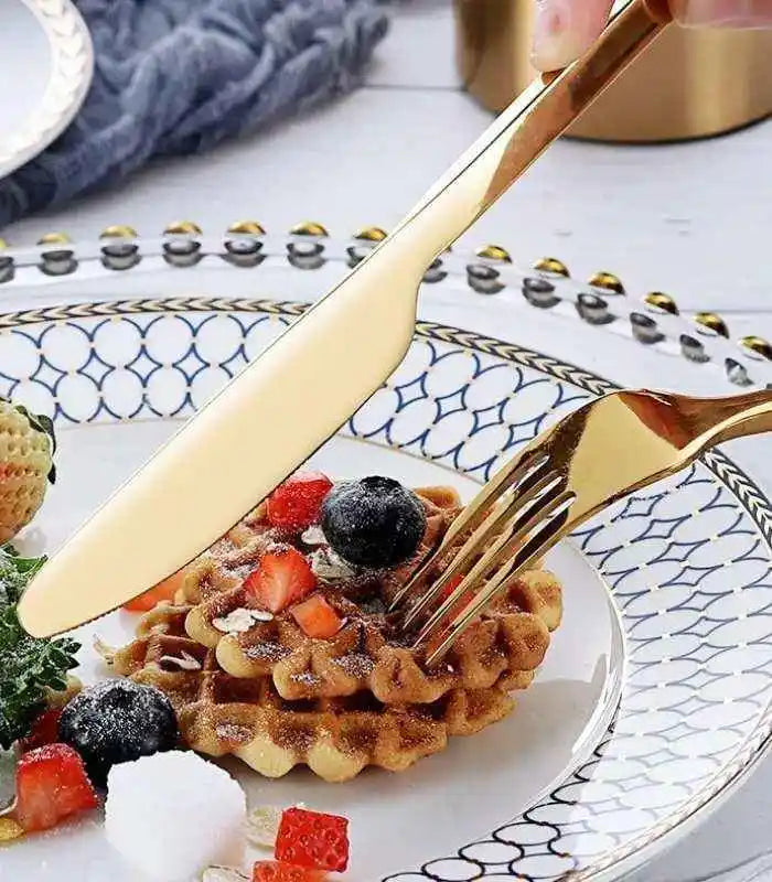 24 Pcs Cutlery Set Boston Contemporary 18/10 Stainless Steel Set for 6