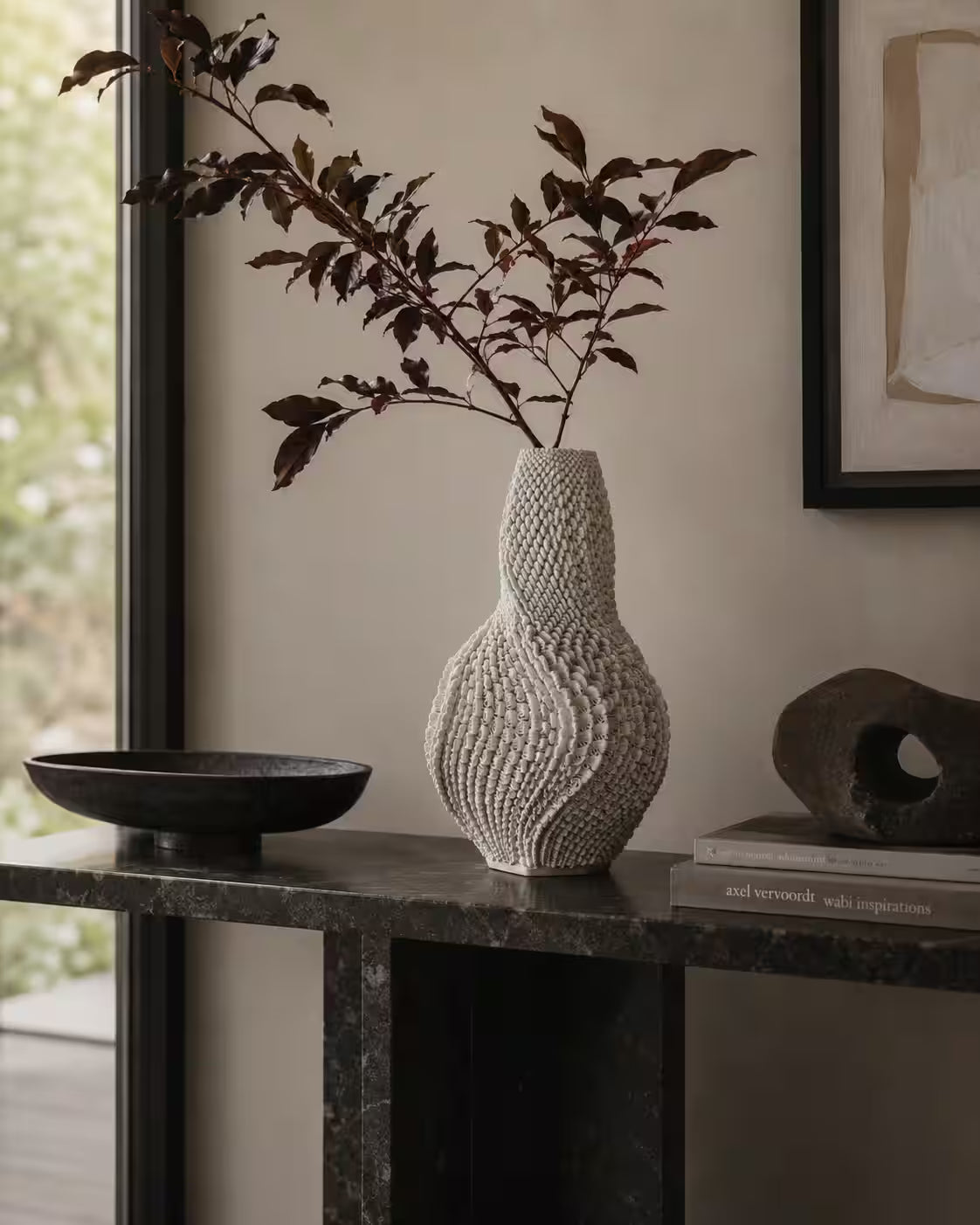 Aria Ceramic Vase – 3D Printed Sculptural Design Large 40 cm (15.75 in)