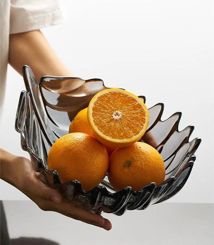 Crystal Leaf Fruit/Salad Bowl 28cm