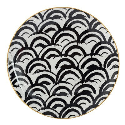 Tableware Porcelain Plates Black White