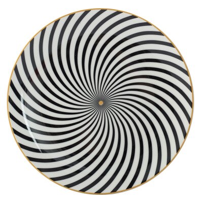 Tableware Porcelain Plates Black White