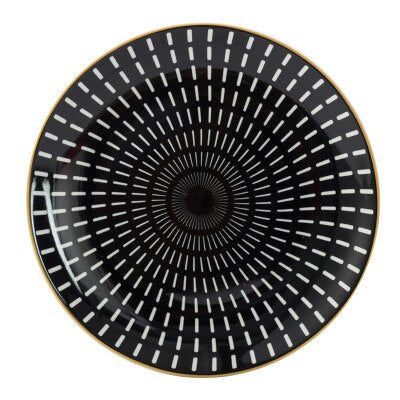 Tableware Porcelain Plates Black White