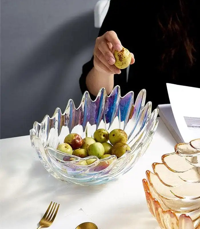 Crystal Leaf Fruit/Salad Bowl 28cm