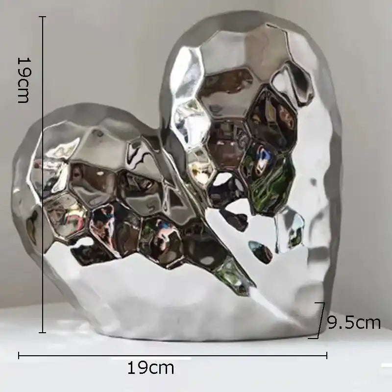 Heart Shape Ceramic Sculpture Ceramic 19 cm (7.48 in)