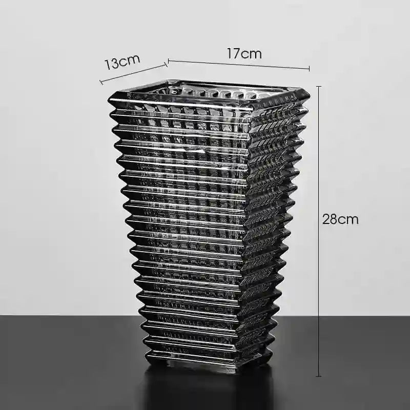 Crystal Glass Tabletop Vase Rectangular 28 cm