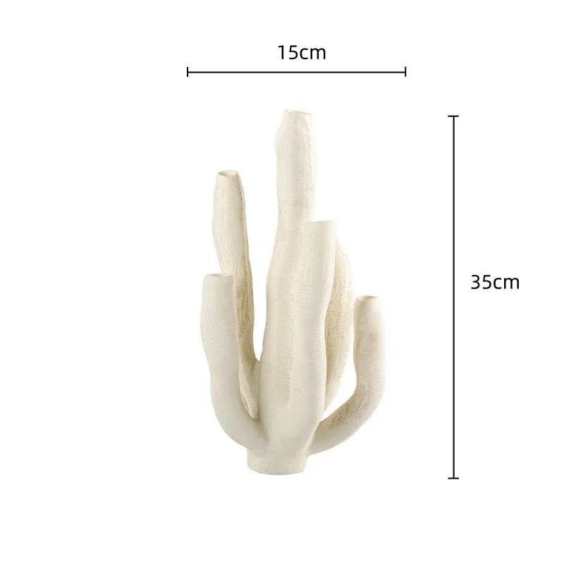 Modern Coral Branch Sculpture – Resin Marine-Inspired Decor | 35cm Contemporary Accent Piece