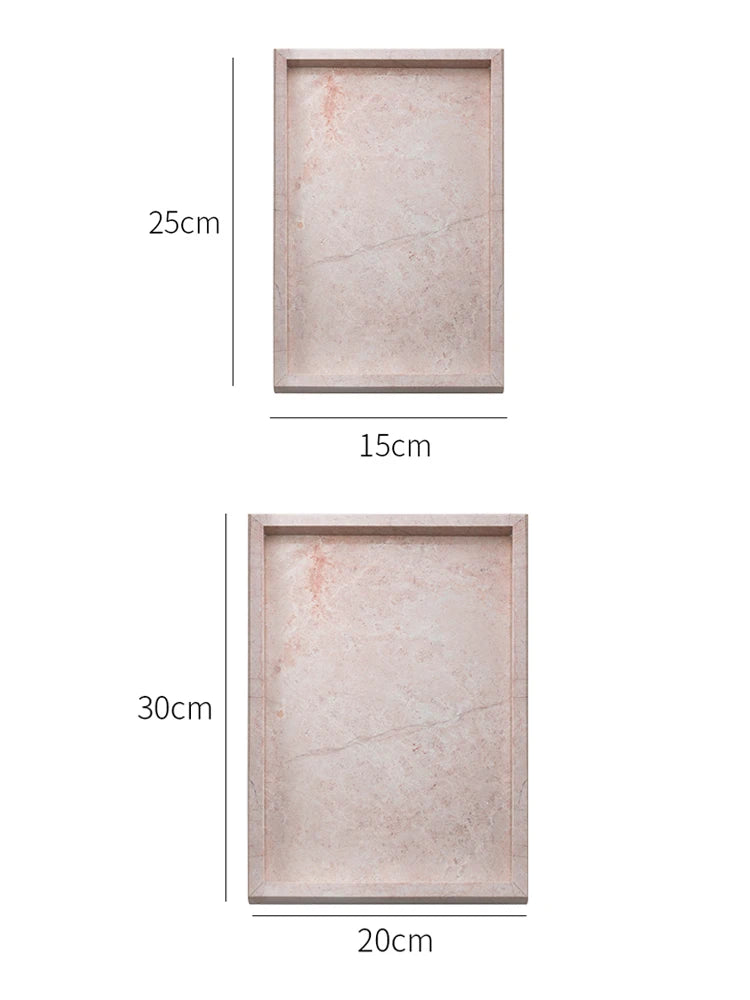 Dusty Rose Natural Marble Decorative Tray