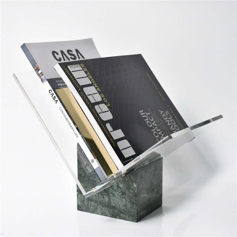 Decorative Desktop Book Stand Marble and Acrylic 2.6 kg