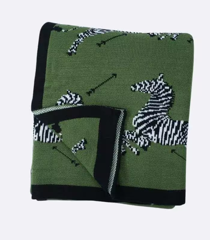 Zebra Knitted Throw Blanket 1kg