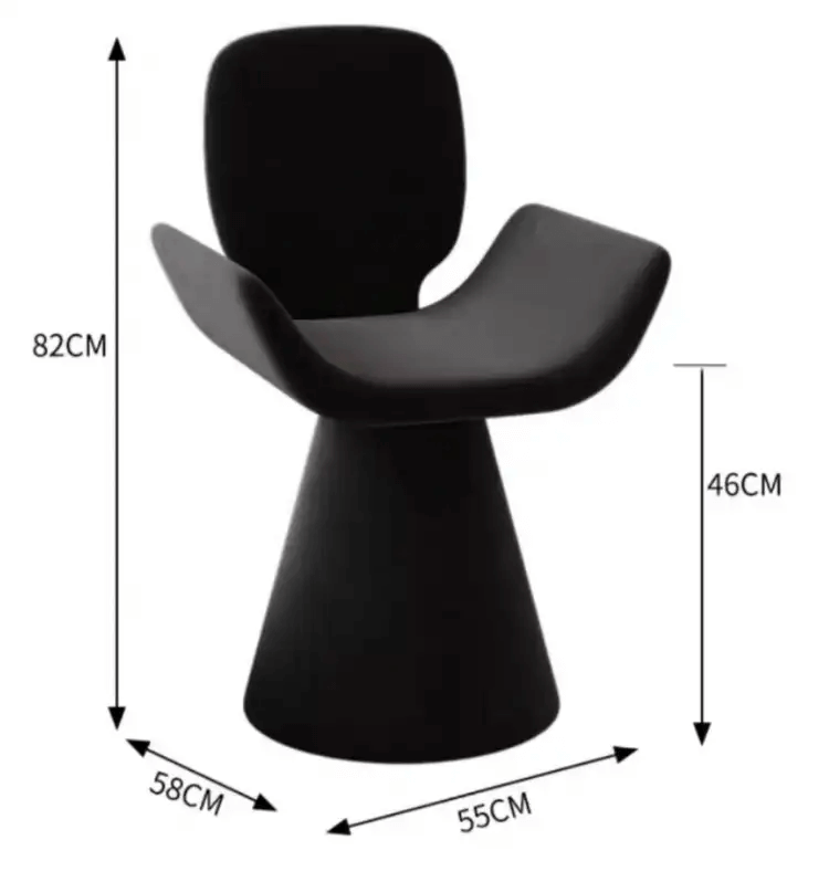 Modern Veritas Dining Chair Loomis - Flannel Upholstery with Wooden Frame in Black or Grey Soft