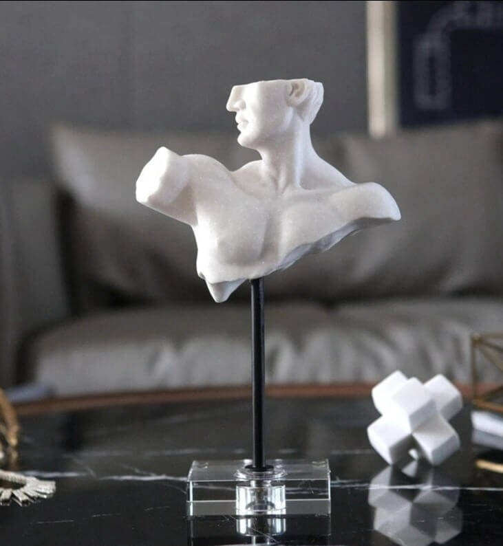 Sculpture Bust on Stand Roman Style Acrylic Base 30cm