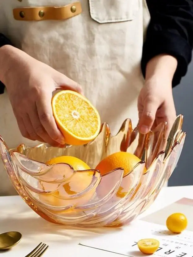 Crystal Leaf Fruit/Salad Bowl 28cm