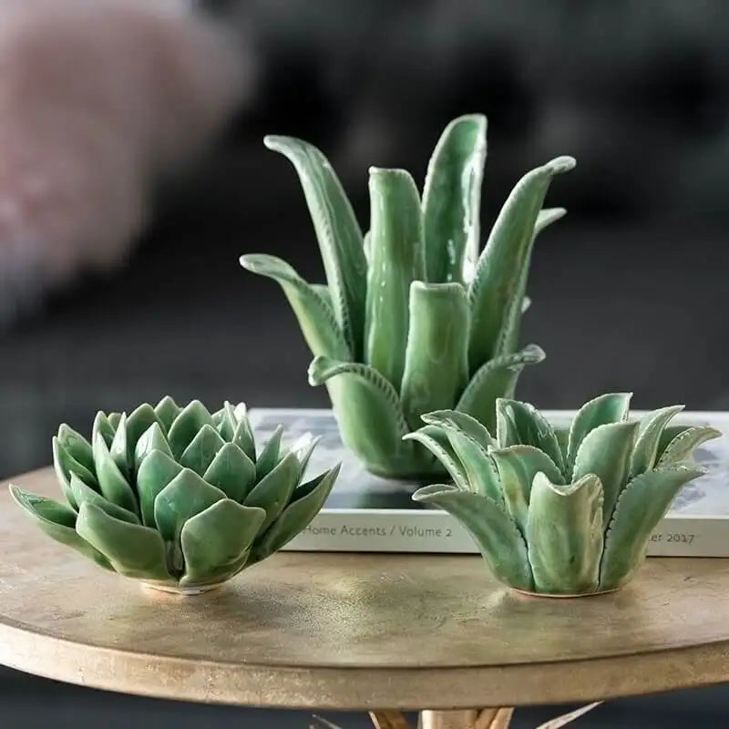 Porcelain Candle Holder Living Room Bedroom Decoration Green