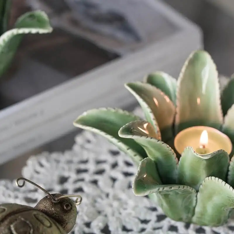 Porcelain Candle Holder Living Room Bedroom Decoration Green